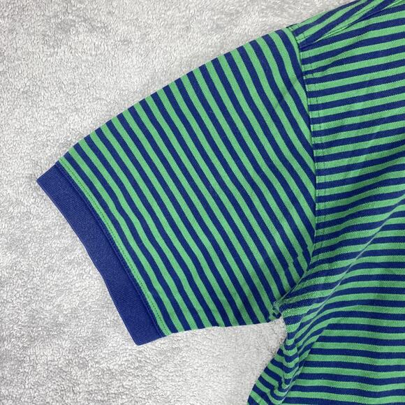 Masters Shirt Mens Large Blue Green Striped PGA Golf Polo Augusta Logo - Picture 4 of 16